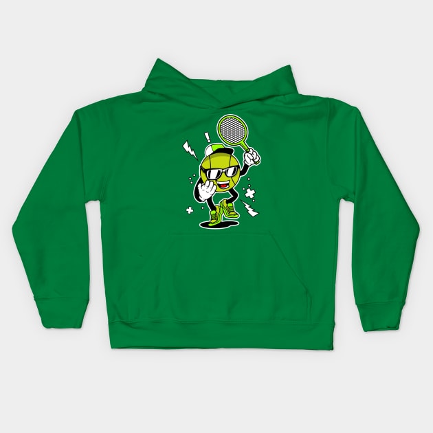 PLAY TENNIS MASCOT Kids Hoodie by beanbeardy